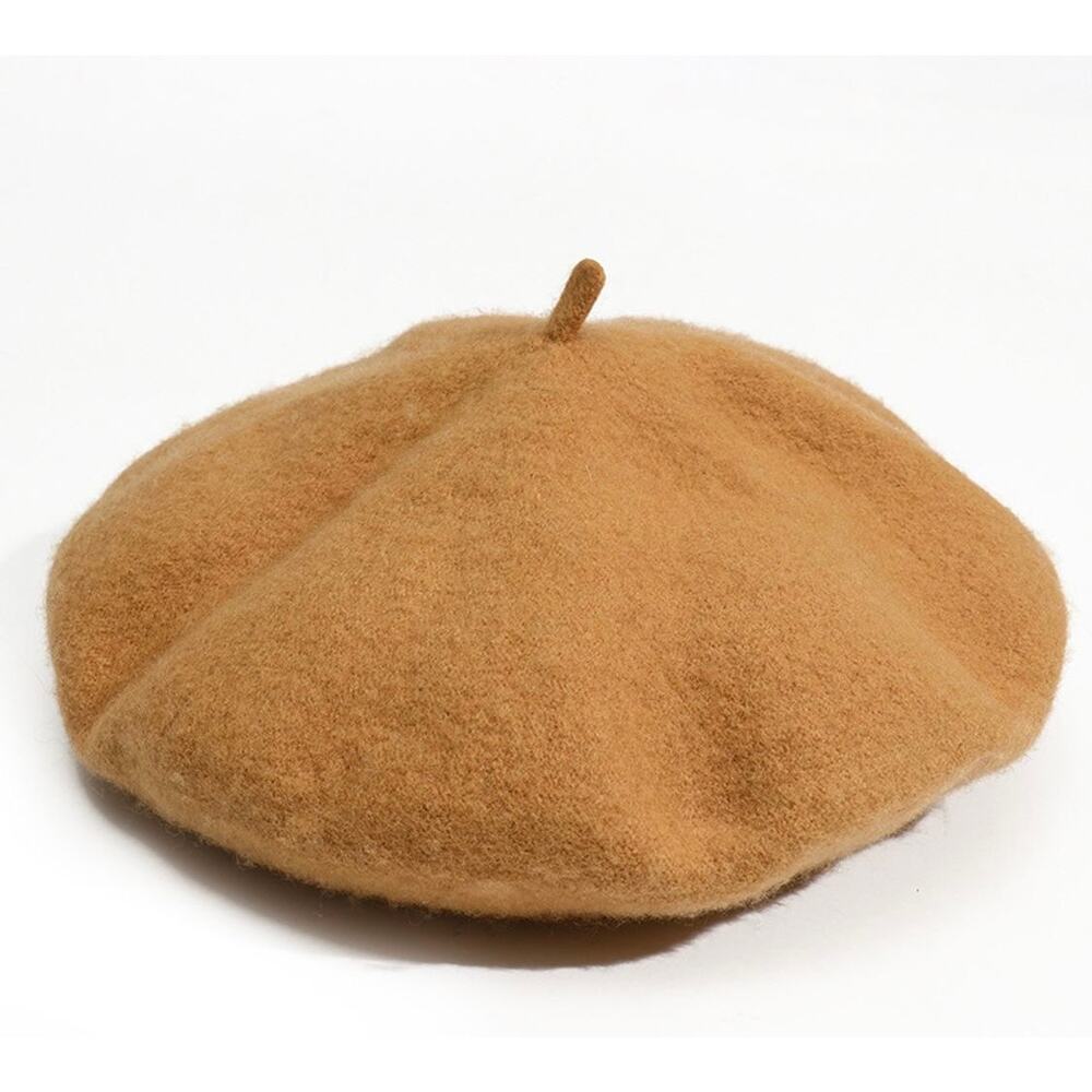 Classic Tan Wool Beret for Stylish Women and Teens - Perfect Chic Headwear